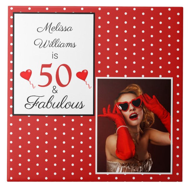 Carreau 50 et nom fabuleux Photo 50e anniversaire WH Red (Devant)