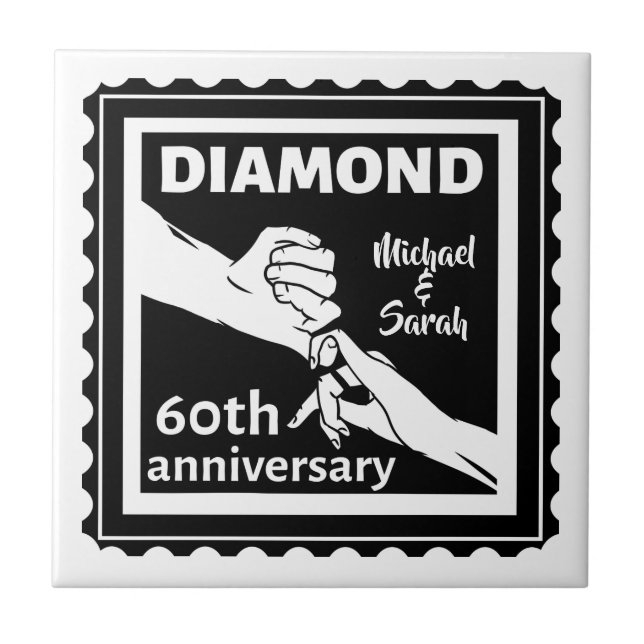 Carreau 60e anniversaire du mariage diamant traditionnel (Devant)