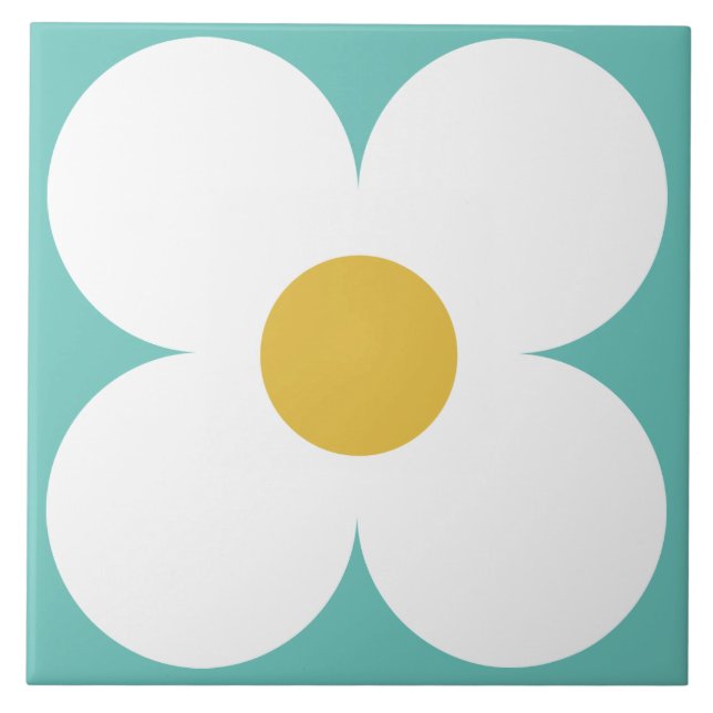 Carreau 60s les années 70 tuile de fleurs rétro (Devant)