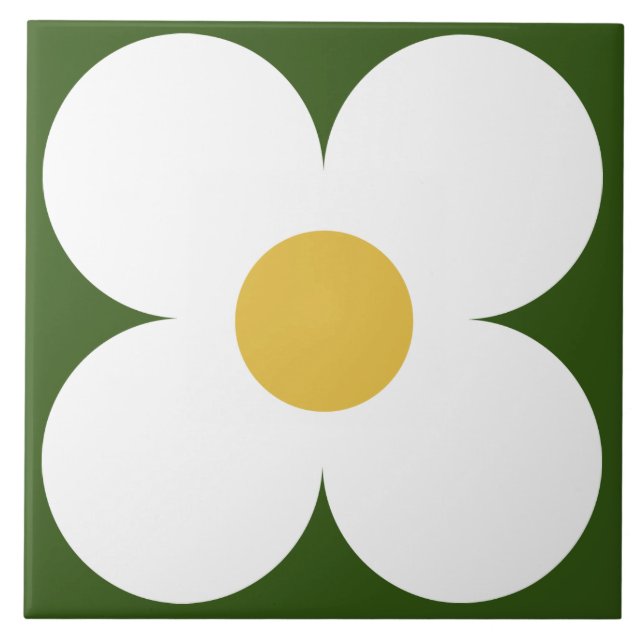 Carreau 60s les années 70 tuile de fleurs rétro (Devant)
