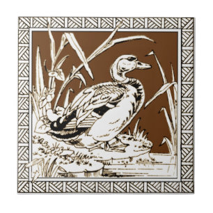 Carreau #6 de 12 Repro 1880 Série d'oiseaux de Minton Moch
