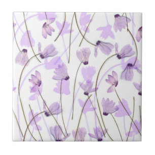 Carreau #7 fleurissants - Tuile pourpre de cyclamen