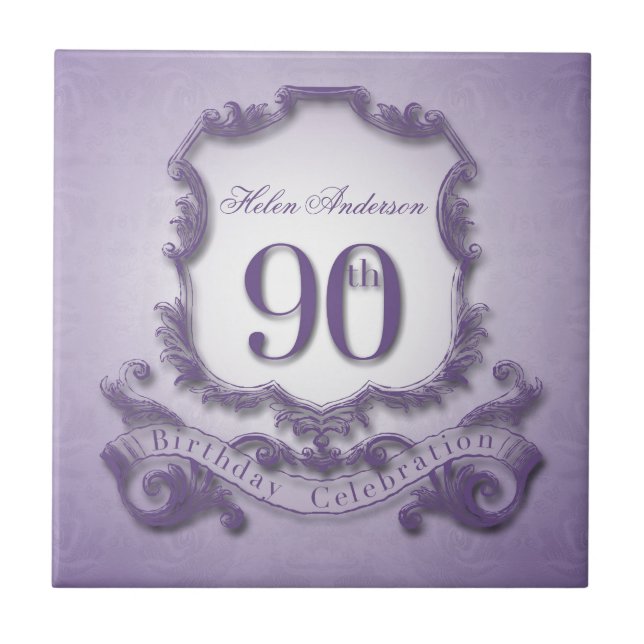 Carreau 90e anniversaire Fête Carrelage personnalisé (Devant)