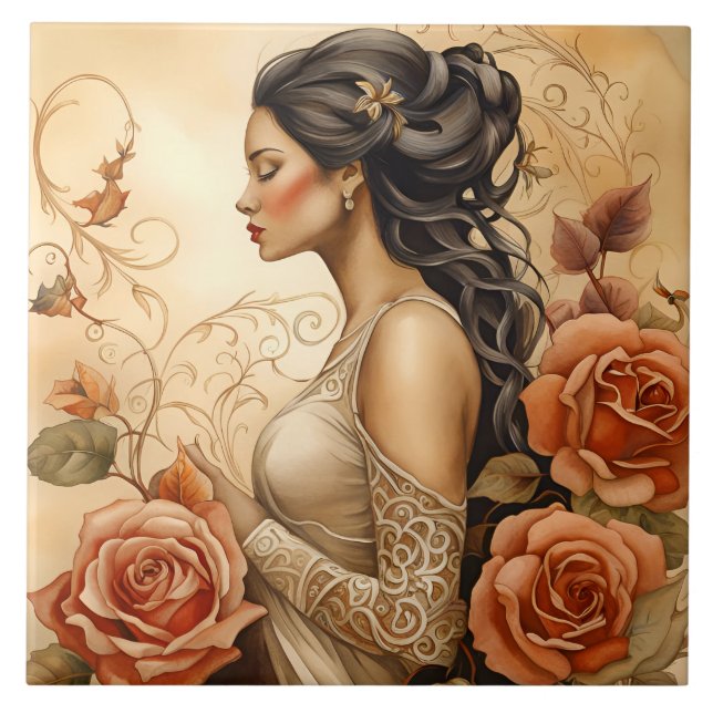 Carreau A Beautiful Lady Bathroom Border (Devant)