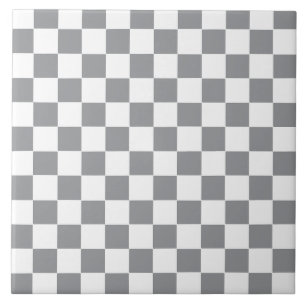 Carreau à damiers gris et blanc