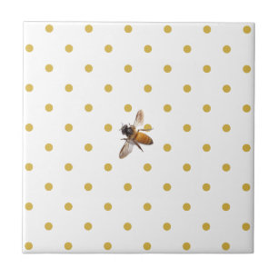 Carreau Abeille de miel et points de polka