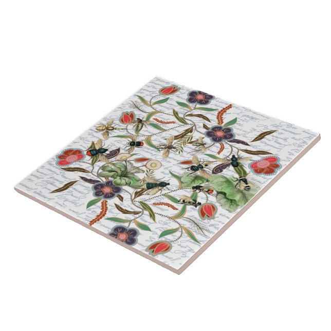 Carreau Abeilles et fleurs Vintages (Côté)