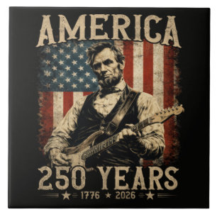 Carreau Abraham Lincoln jouant de la guitare le 4 juillet