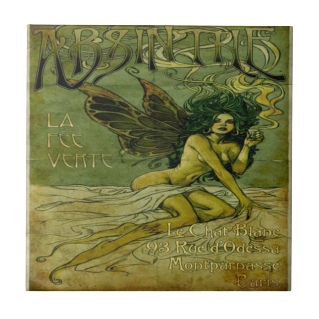 Carreau Absinthe Vintage Green Fairy (Devant)