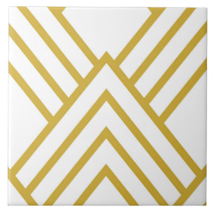 Carreau Abstract geometrical, white and gold