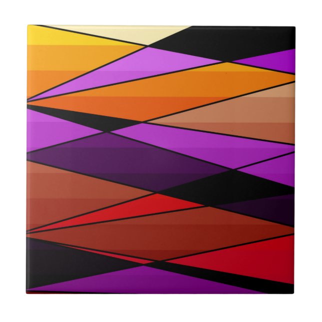 Carreau Abstract moderne geometric shapes triorange (Devant)