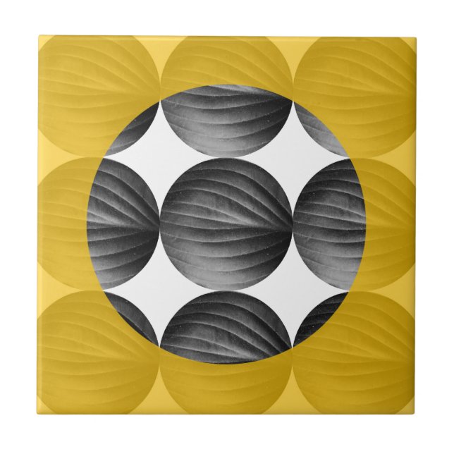 Carreau Abstract Mustard Yellow and Grey (Devant)