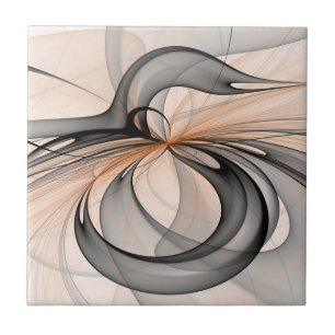 Carreau Abstrait Anthracite Grey Sienna Art moderne fracta