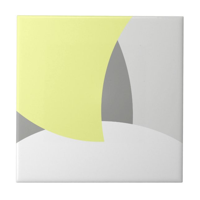 Carreau Abstrait Art jaune gris blanc (Devant)