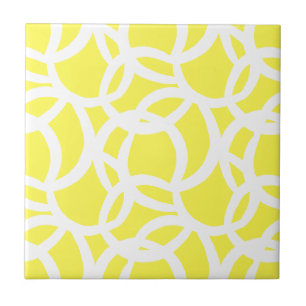 Carreau Abstrait citron jaune et blanc moderne Motif