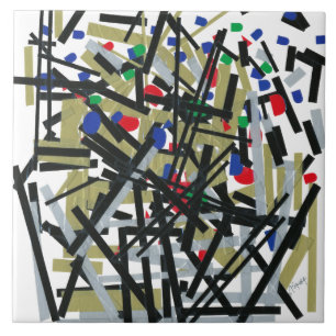 Carreau Abstrait dans les formes de bande et de lettres 1