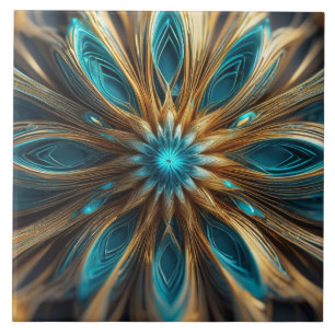 Carreau Abstrait floral bleu et blonde 3 jours