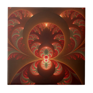 Carreau Abstrait lumineux rouge orange moderne Fractal