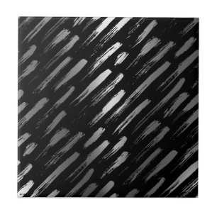 Carreau Abstrait métallique noir et argent