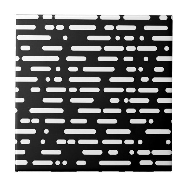 Carreau Abstrait moderne noir et blanc motif l Elegant (Devant)