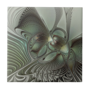 Carreau Abstrait Olive Sage Green Grey Fractal Art Imagina