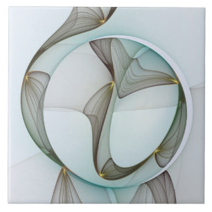 Carreau Abstrait Turquoise Brown Gold Elegance