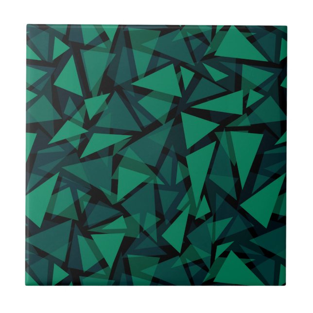 Carreau Abstrait vert émeraude polygonale motif jeter pil (Devant)