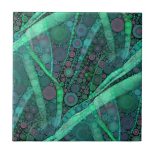 Carreau Abstraite Aqua Green Purple Retro Circle Mosaic