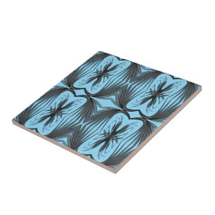 Carreau Abstraits Noirs Et Gris En Miroir Feuilles