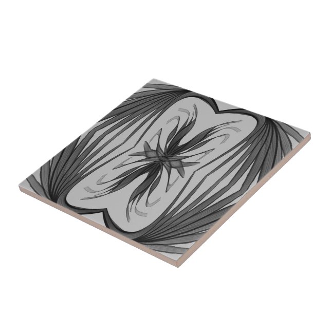 Carreau Abstraits Noirs Et Gris En Miroir Feuilles (Côté)