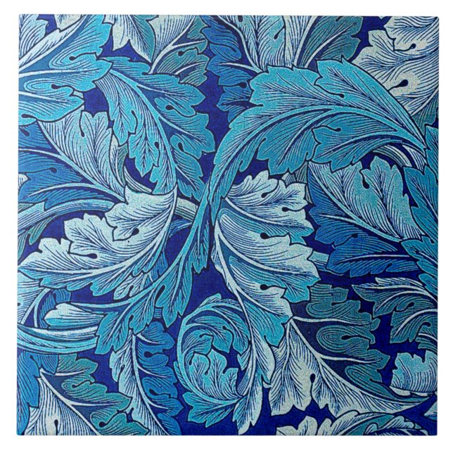 Carreau Acanthus Blue, William Morris (Devant)