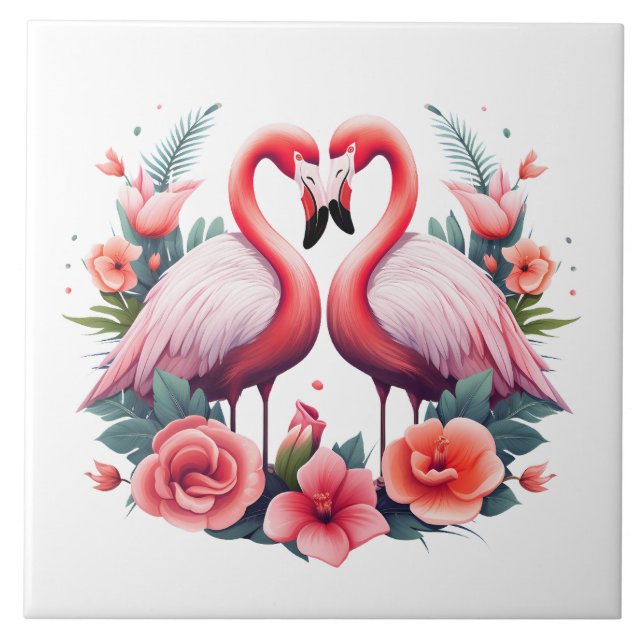 Carreau accueil plage rose flamingo amateurs artisanat (Devant)