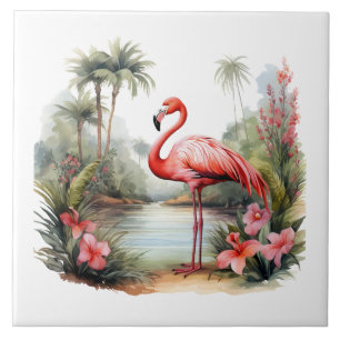Carreau accueil plage rose flamingo amateurs artisanat