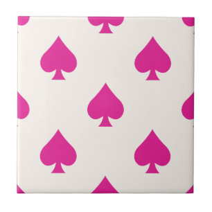 Carreau Ace de pique Motif rose rétro chic fantaisie