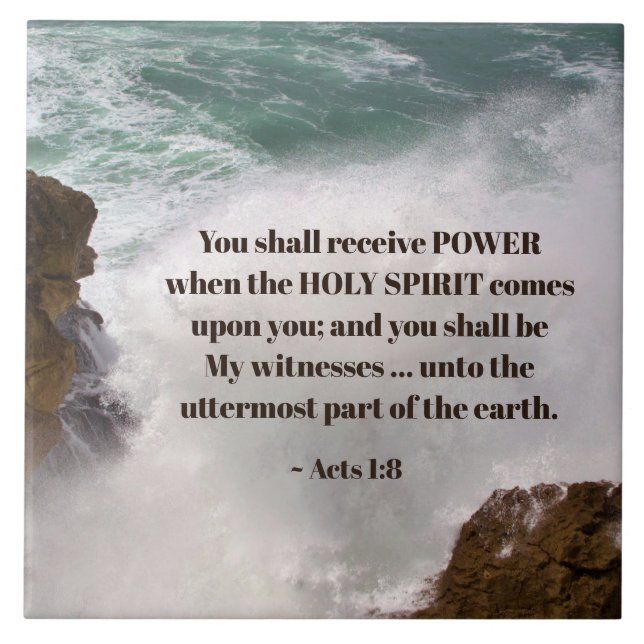 Carreau Actes 1:8 Vous recevrez POUVOIR Bible Verse (Devant)