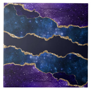 Carreau Addicé aux étoiles et au bleu violet de Galaxy