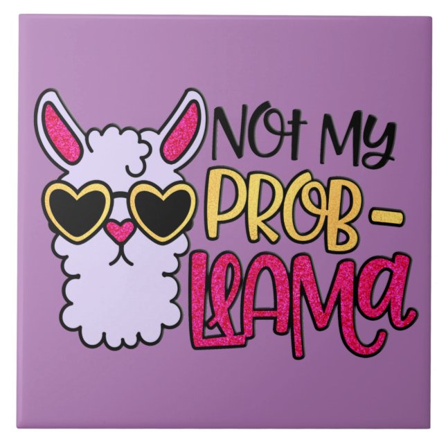 Carreau Adorables Love Love Not My Probllama Purple (Devant)
