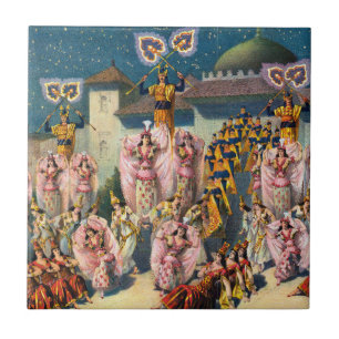 Carreau Affiche De Cirque Des Danseurs Avant Le Roi Maure