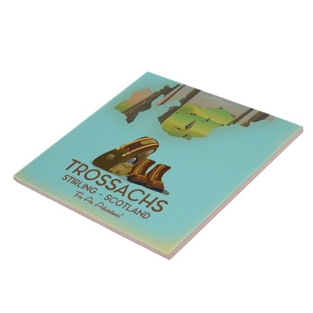 Carreau Affiche de randonnée Trossachs Stirling Écosse (Côté)