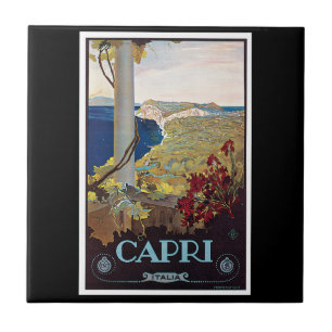 Carreau Affiche de Vintage voyage de Capri, Italie