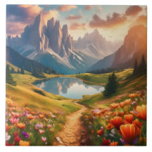 Affiche de voyage de style Vintage Dolomites avec 