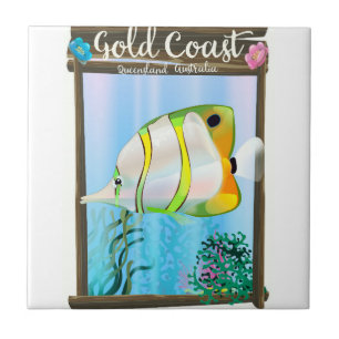 Carreau Affiche de voyage Gold Coast Australie.