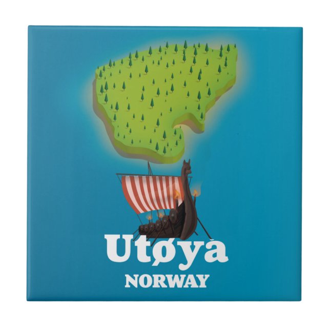 Carreau Affiche de voyage Utøya Norvège (Devant)