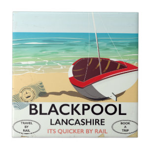 Carreau Affiche ferroviaire de Blackpool, Lancashire