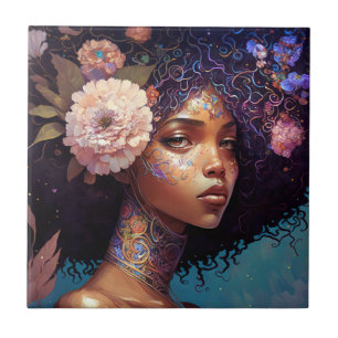 Carreau African American Black Goddess Queen Imaginaire Ar