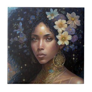 Carreau African American Black Goddess Queen Imaginaire Ar