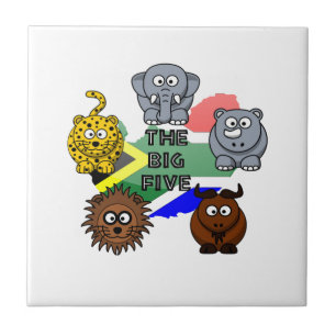 Carreau Afrique du Sud Big Five Safari animal dessin
