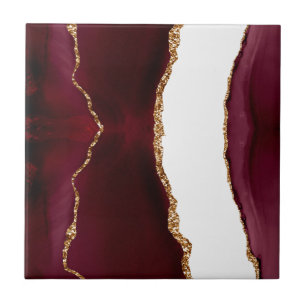 Carreau Agate de Bourgogne avec veines de paillettes d'or
