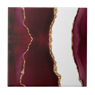 Carreau Agate de Bourgogne avec veines de paillettes d'or