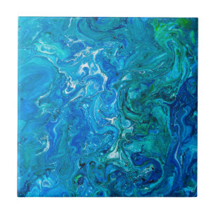 Carreau Agate folle élégante 2 de dentelle - Aqua bleu